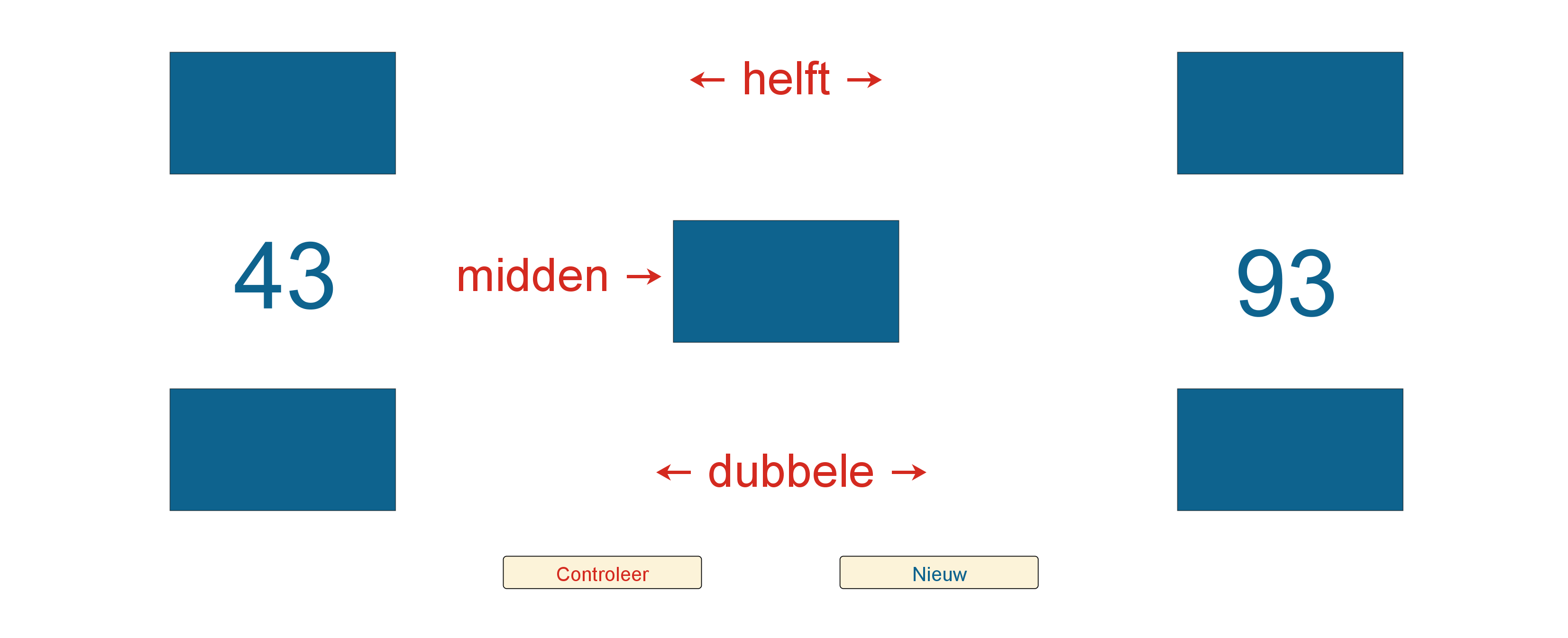 Midden, helft en dubbel