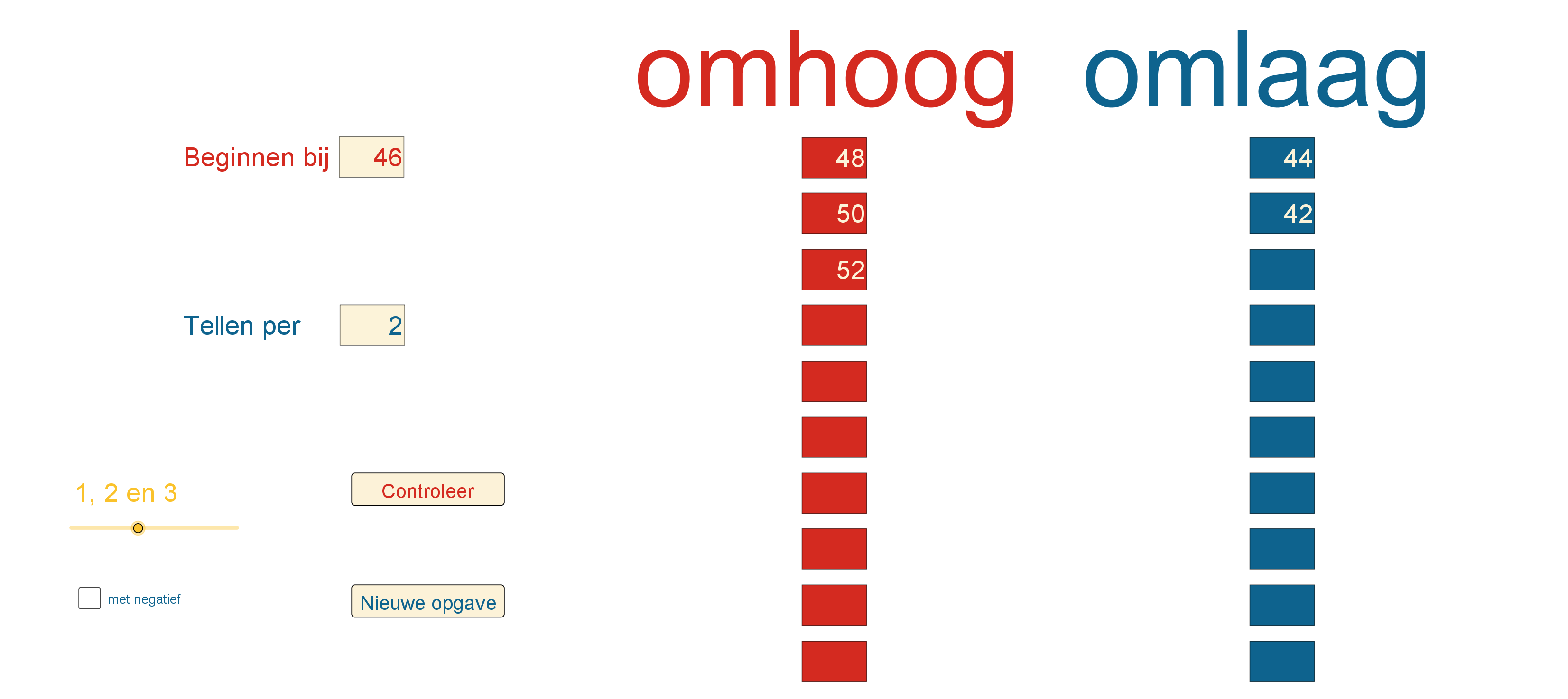 Voorbeeld tellen per